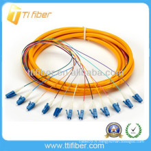 12 Fibre, mode simple, 3 m, LC (cordon de correction de fibres LC 12 couleurs)